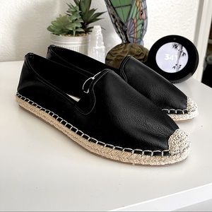 Slip On Black Faux Suede Leather Closed Toe shoe